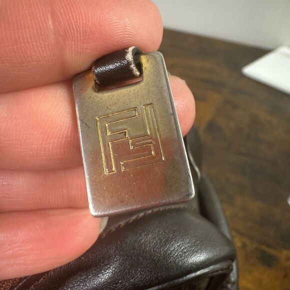 Fendi FF Vintage Suede Leather Shoulder Bag Brown - Picture 4 of 16